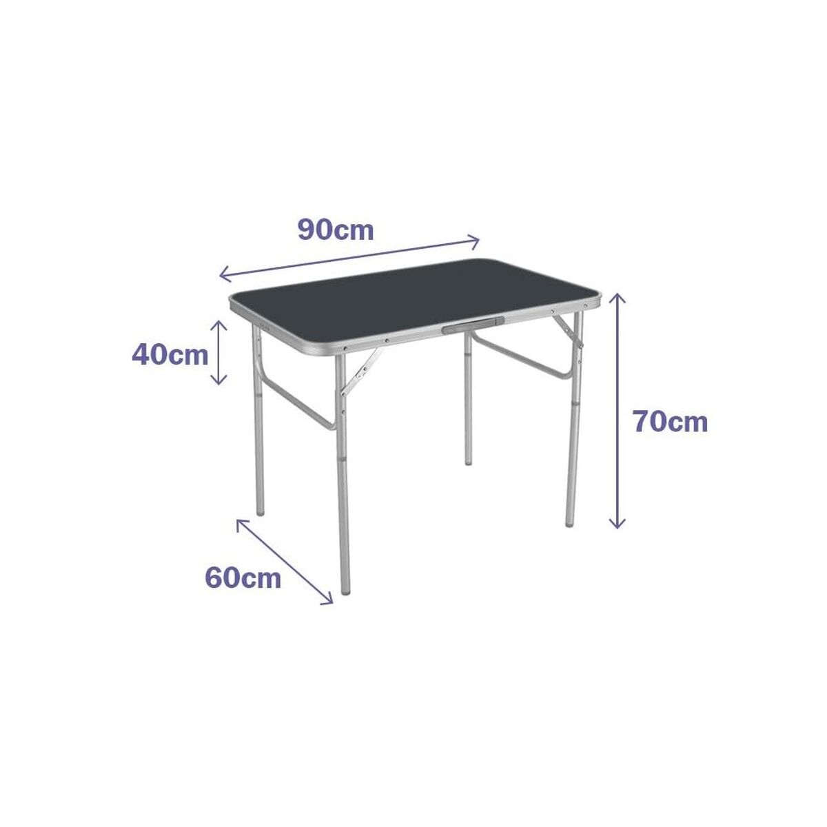 Mesa Dobrável Marbueno Cinzento 90 x 70 x 60 cm