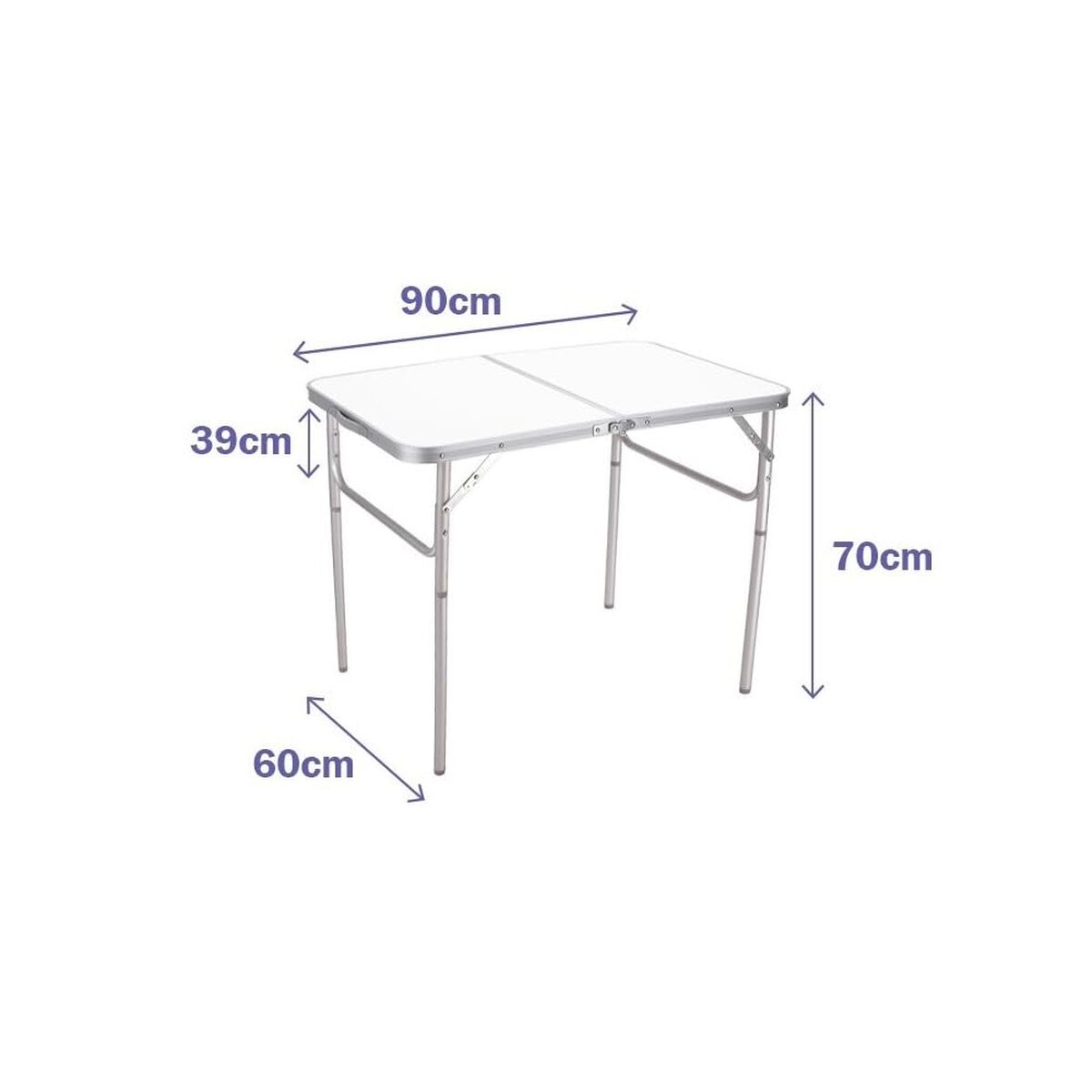 Mesa Dobrável Marbueno Branco 90 x 70 x 60 cm