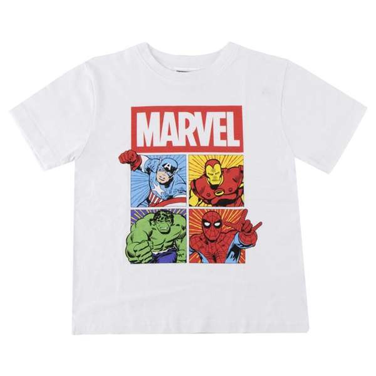 Camisola de Manga Curta Infantil Marvel Branco