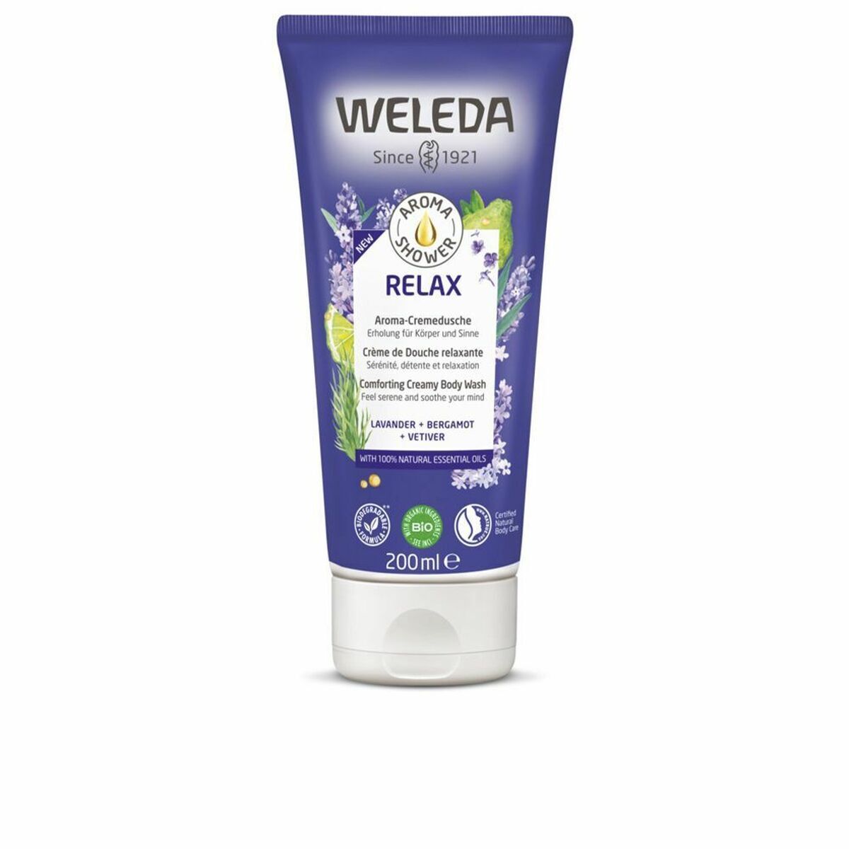 Gel de duche Weleda 6756X9 200 ml Relaxante Lavanda Bergamota