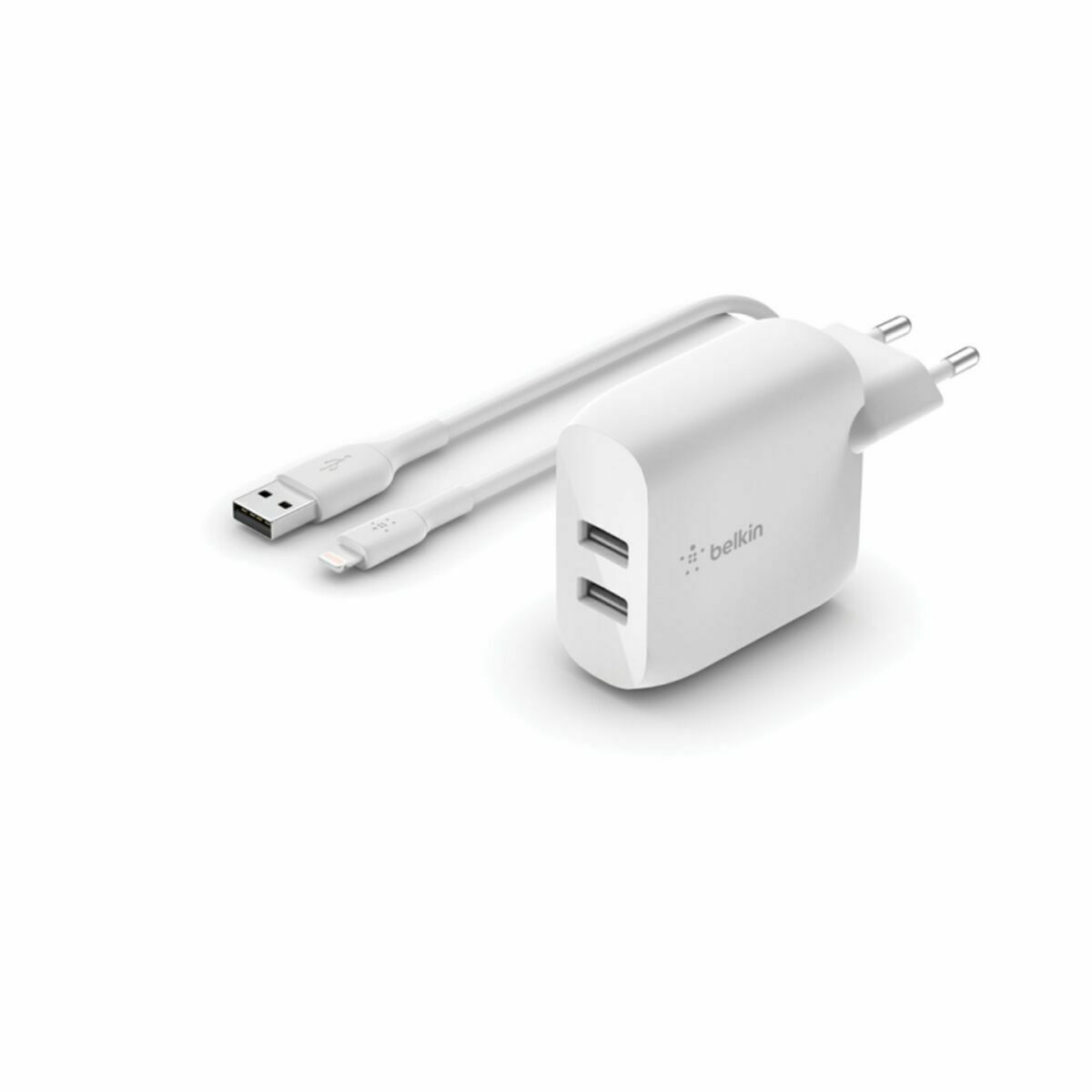 Carregador de Parede +Cabo Lightning MFI Belkin WCD001VF1MWH Branco Multicolor