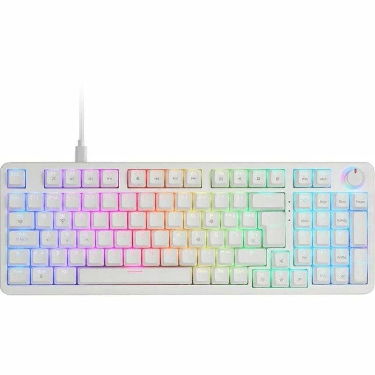 Teclado Gaming Mars Gaming MKPROWYES Branco Qwerty espanhol