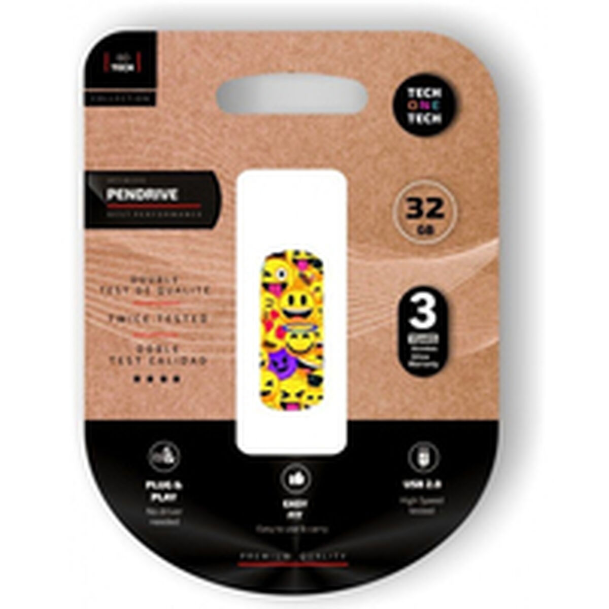 Memória USB Tech One Tech Emoji collage Multicolor 32