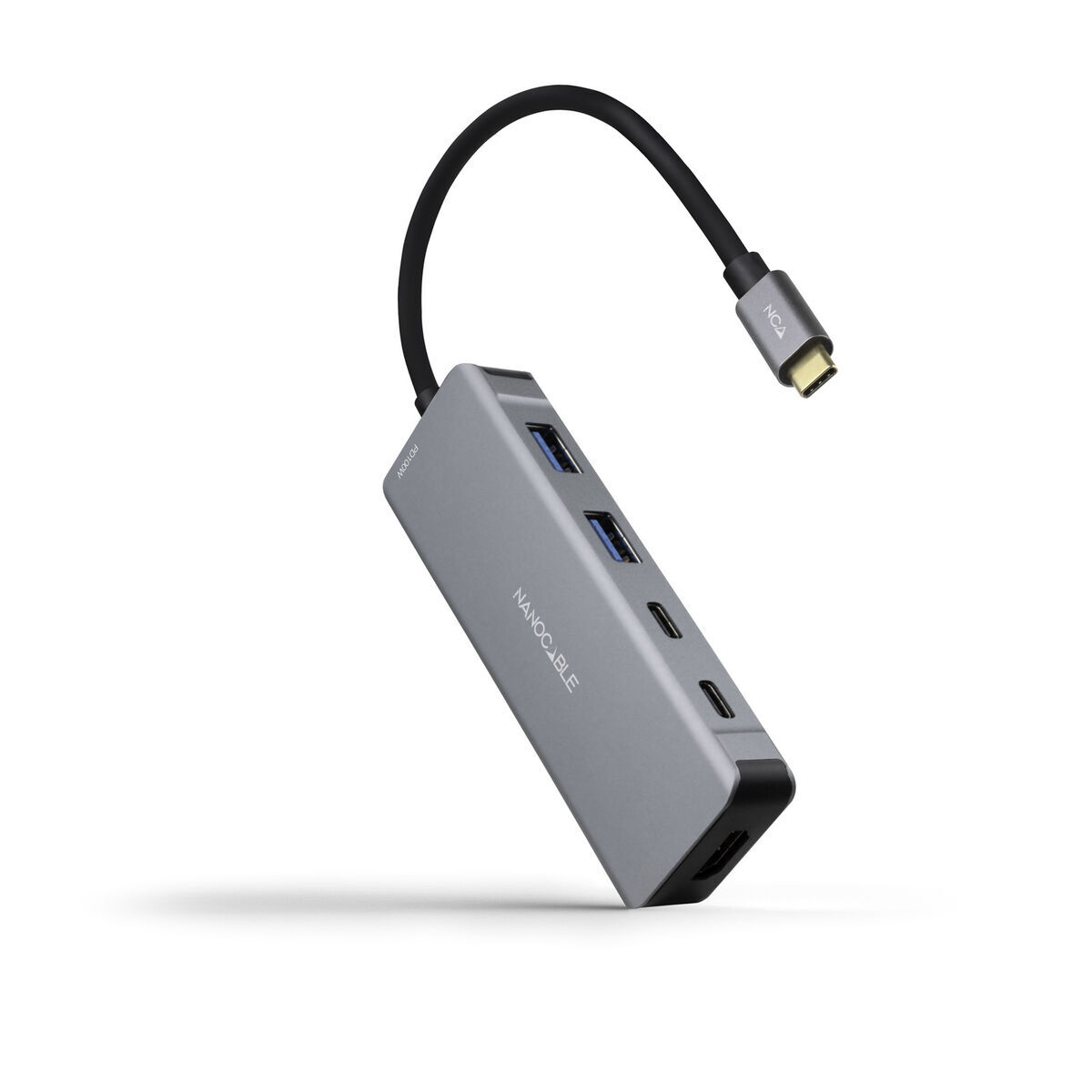Hub USB-C NANOCABLE 10.16.1006 Cinzento 100 W