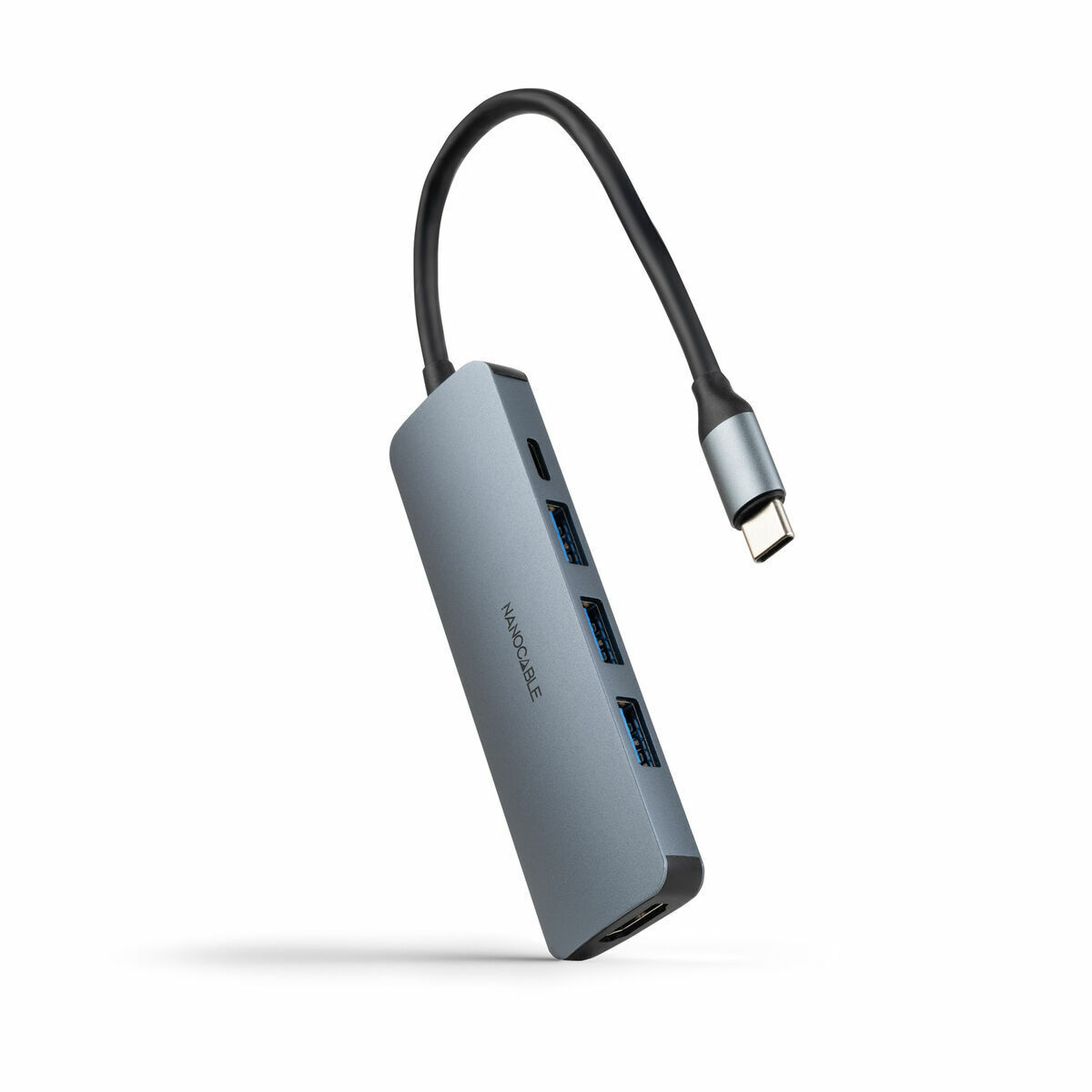 Hub USB NANOCABLE Nanocable Hub USB-C 3xUSB-A+HDMI+USB-C PD Cinzento 100 W 50 W