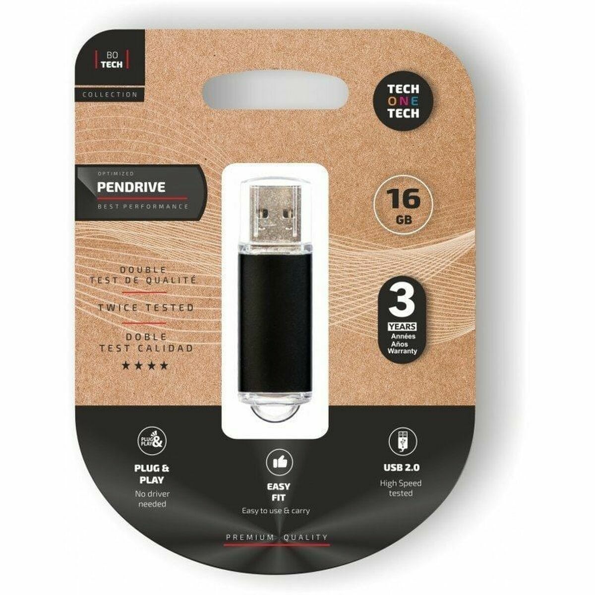 Memória USB Tech One Tech TEC3006-16 Preto 16