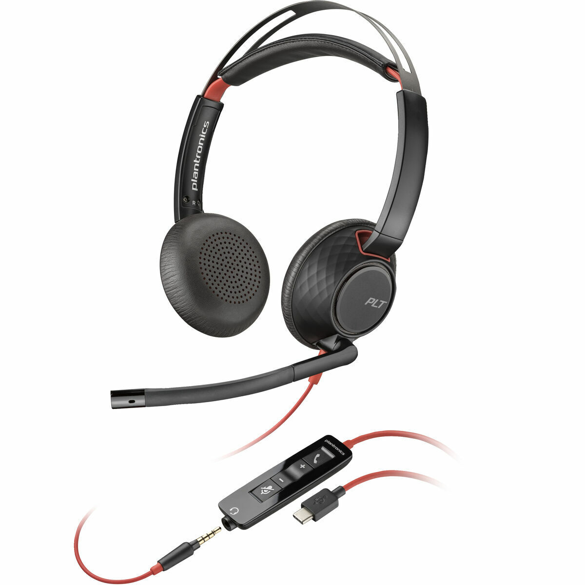 Auriculares com microfone Poly Blackwire 5220 Preto