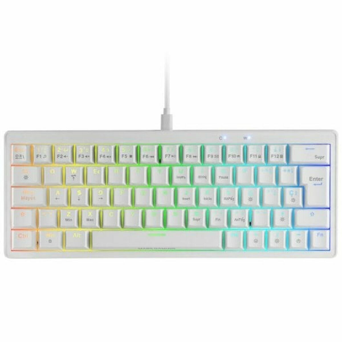 Teclado Gaming Mars Gaming MKMINIPROWYES Qwerty US Branco