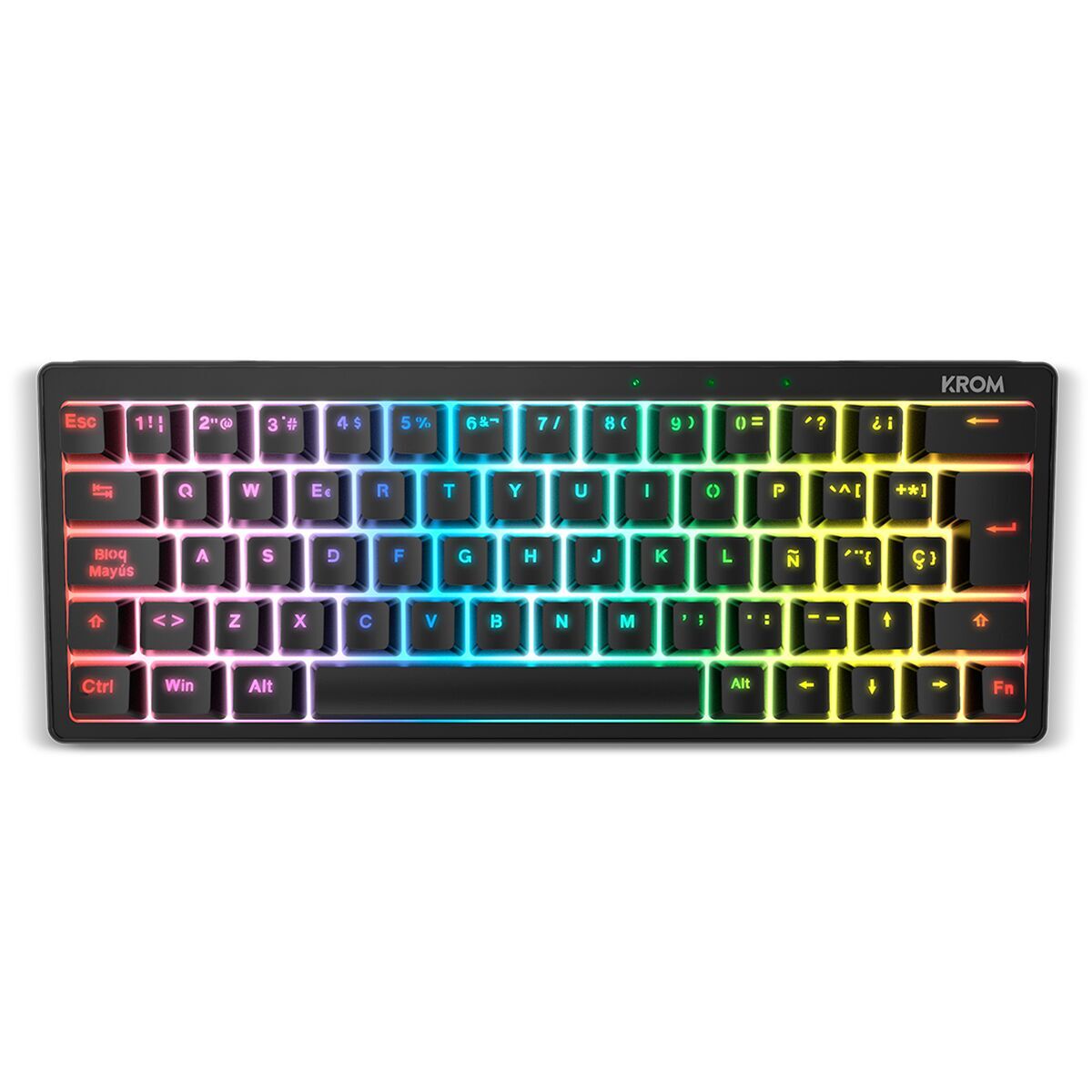 Teclado Krom Kreator Qwerty espanhol Preto Mecânico