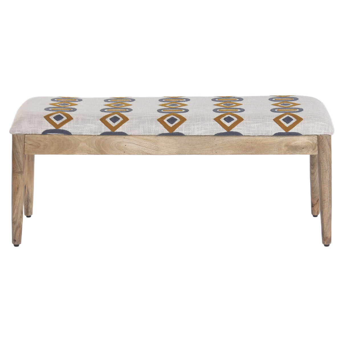 Banqueta Home ESPRIT Bege Multicolor Madeira de mangueira 113 X 35 X 45 CM