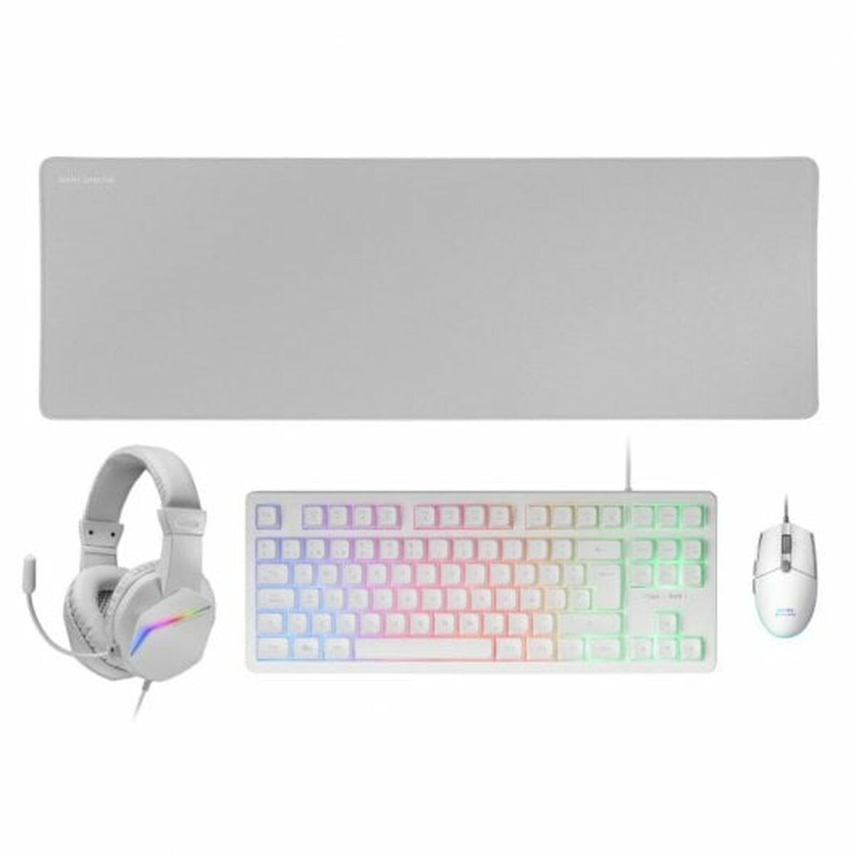 Teclado e Rato Mars Gaming MCPRGB3WES Qwerty espanhol Branco