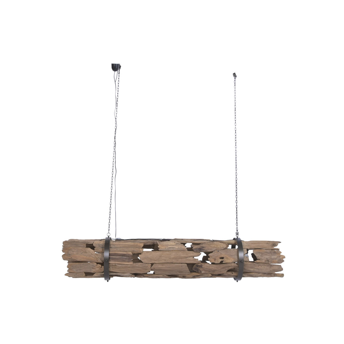 Candeeiro de teto Home ESPRIT Castanho Madeira Ferro Teca 50 W 180 X 33 X 33 CM