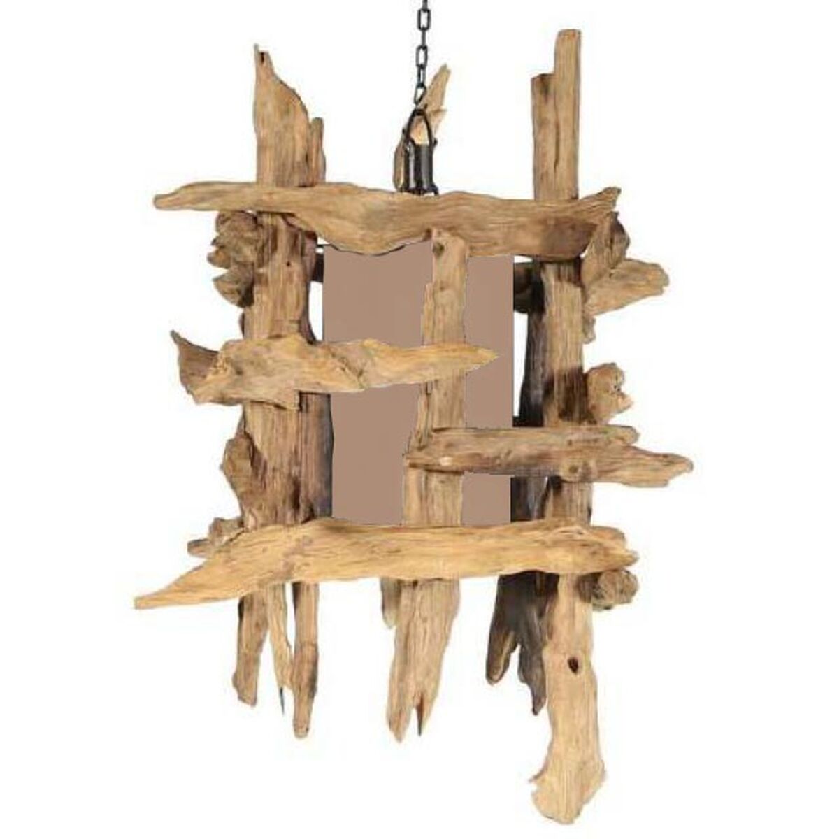 Candeeiro de teto Home ESPRIT Castanho Teca 50 X 50 X 79 CM