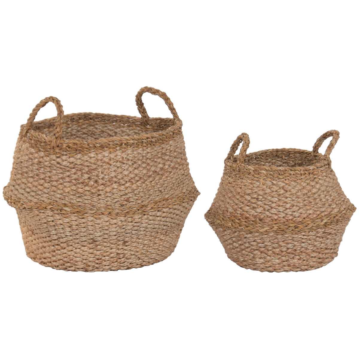 Conjunto de Cestas Home ESPRIT Natural Juta Zostera marina (2 Peças)