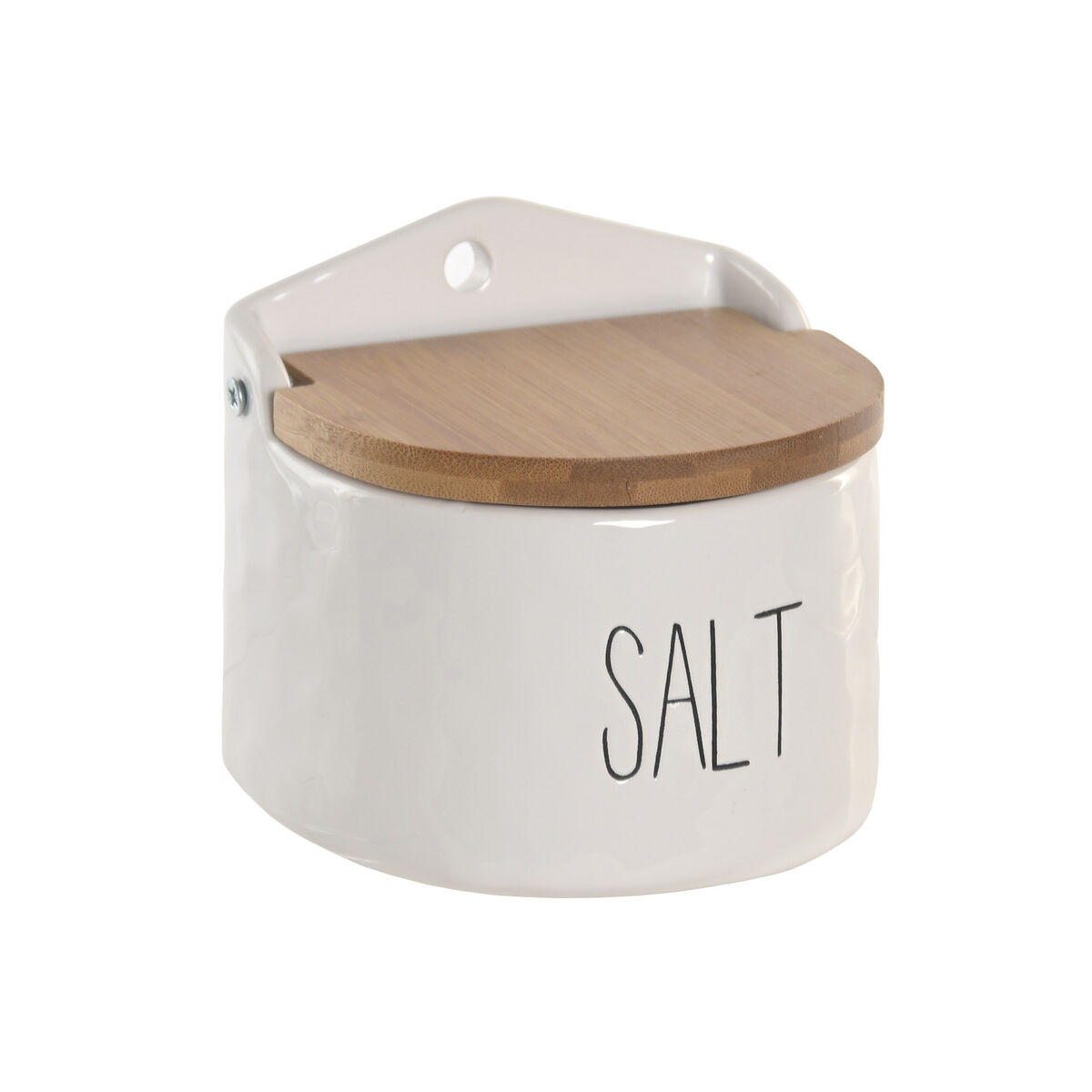 Saleiro Home ESPRIT Branco Natural Bambu Porcelana Cottage 12 x 11 x 11 cm
