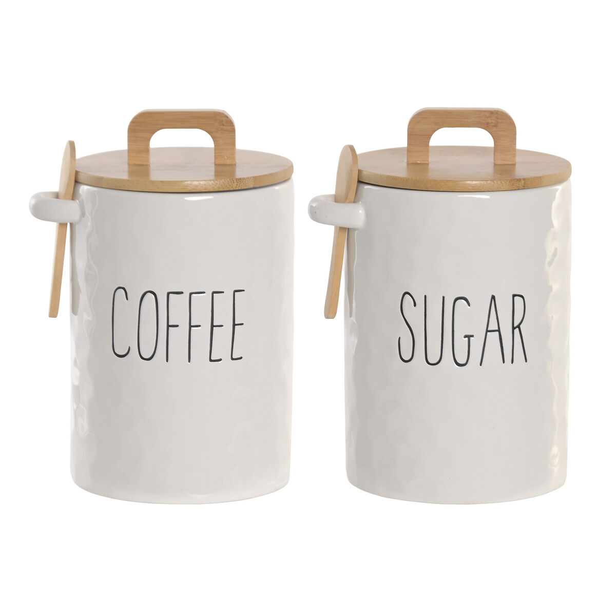 Bote Home ESPRIT Branco Natural Colher Cottage 12 Peças (2)
