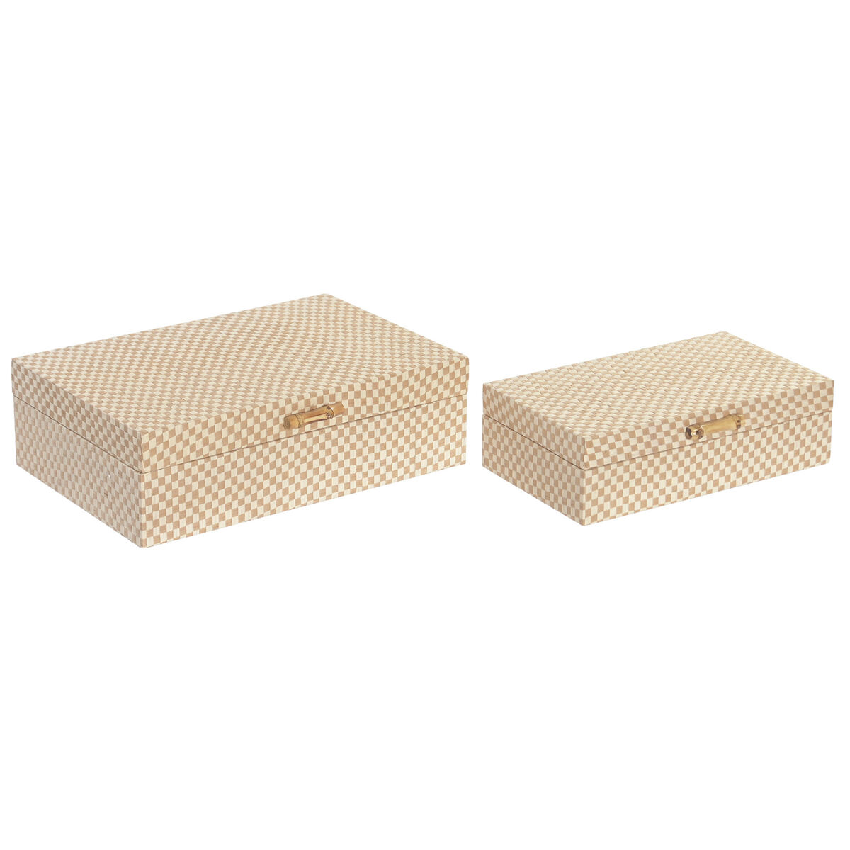 Guarda-Joias Home ESPRIT Bege Madeira 30 X 21 X 9,4 CM (2 Unidades)