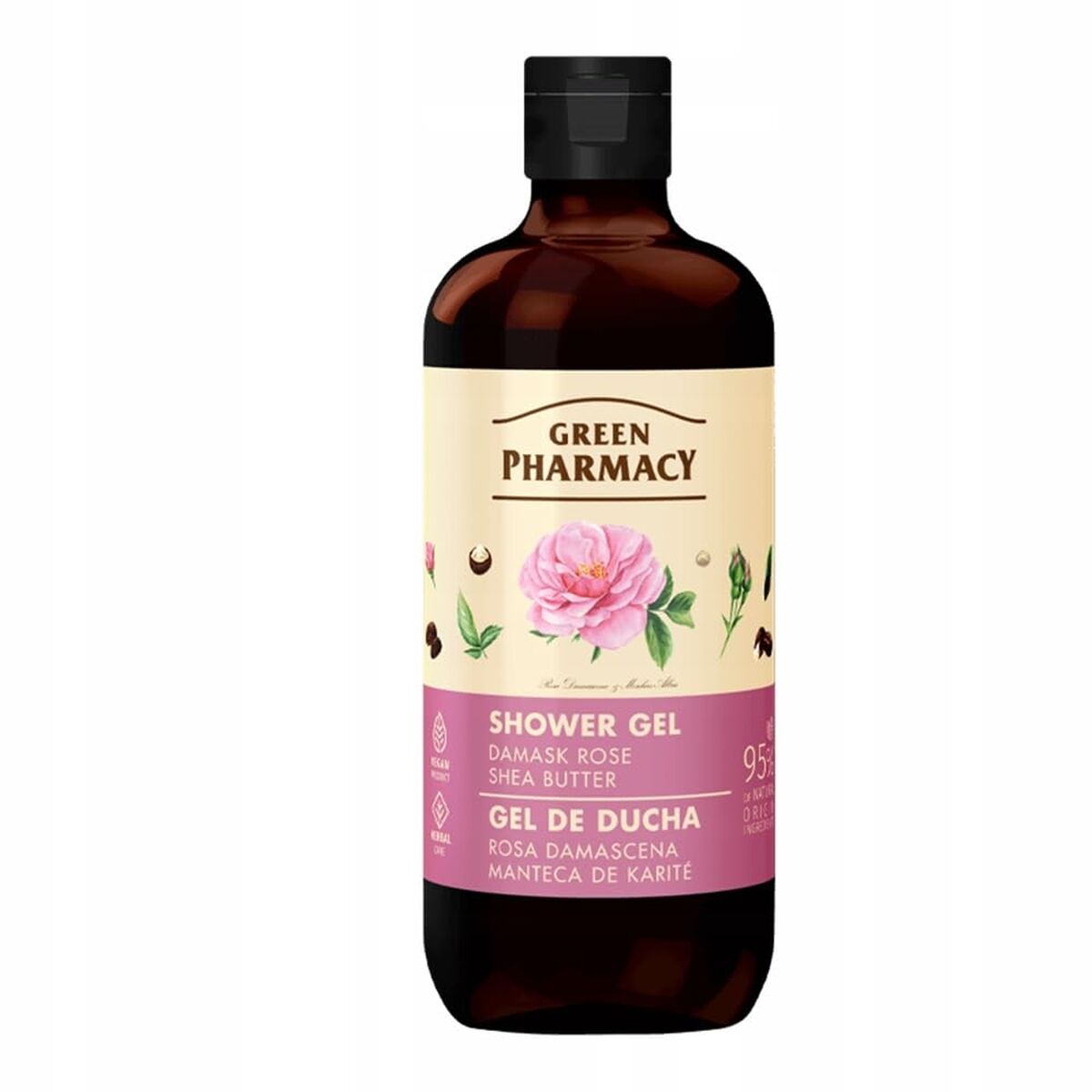 Gel de duche Green Pharmacy Damask Rose Shea Butter 500 ml