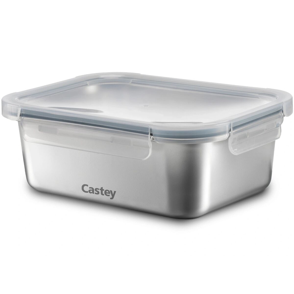 Lancheira Castey CA1200 Cinzento Silicone Aço inoxidável Polipropileno Retangular 120 ml 2 Peças