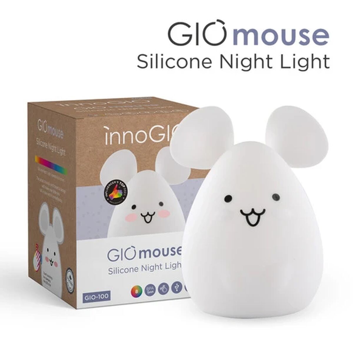 Luz noturna Innogio GIOMOUSE 100 Multicolor Silicone