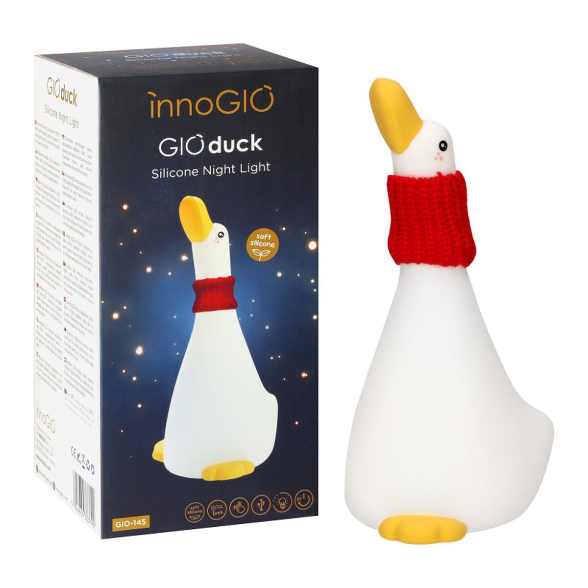 Luz noturna Innogio 145 GIODUCK Branco Silicone