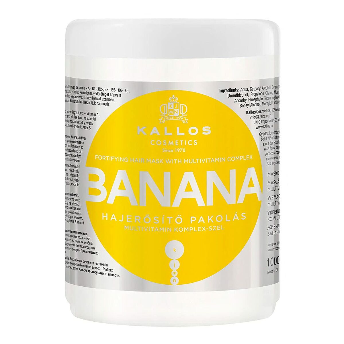 Máscara Capilar Nutritiva Kallos Cosmetics 1 L (1 Unidade)