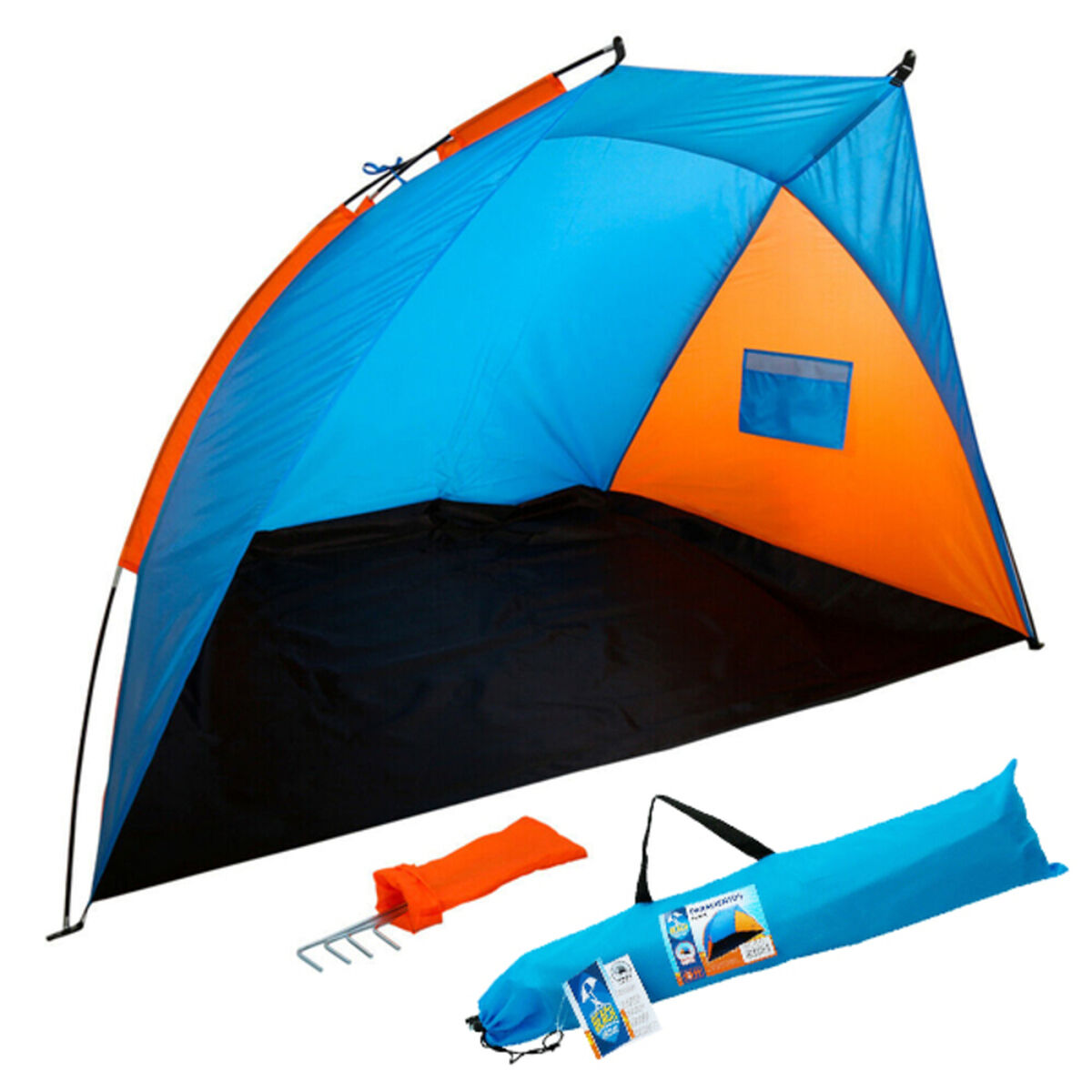 Para-vento Beach Colorbaby 62137 Azul Laranja (200 x 125 x 120 cm)