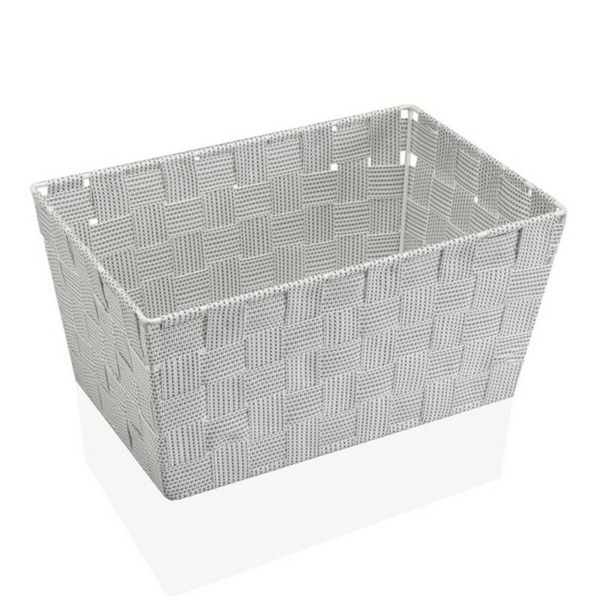 Cesta Multiusos Versa 20 x 15 x 30 cm Branco Preto