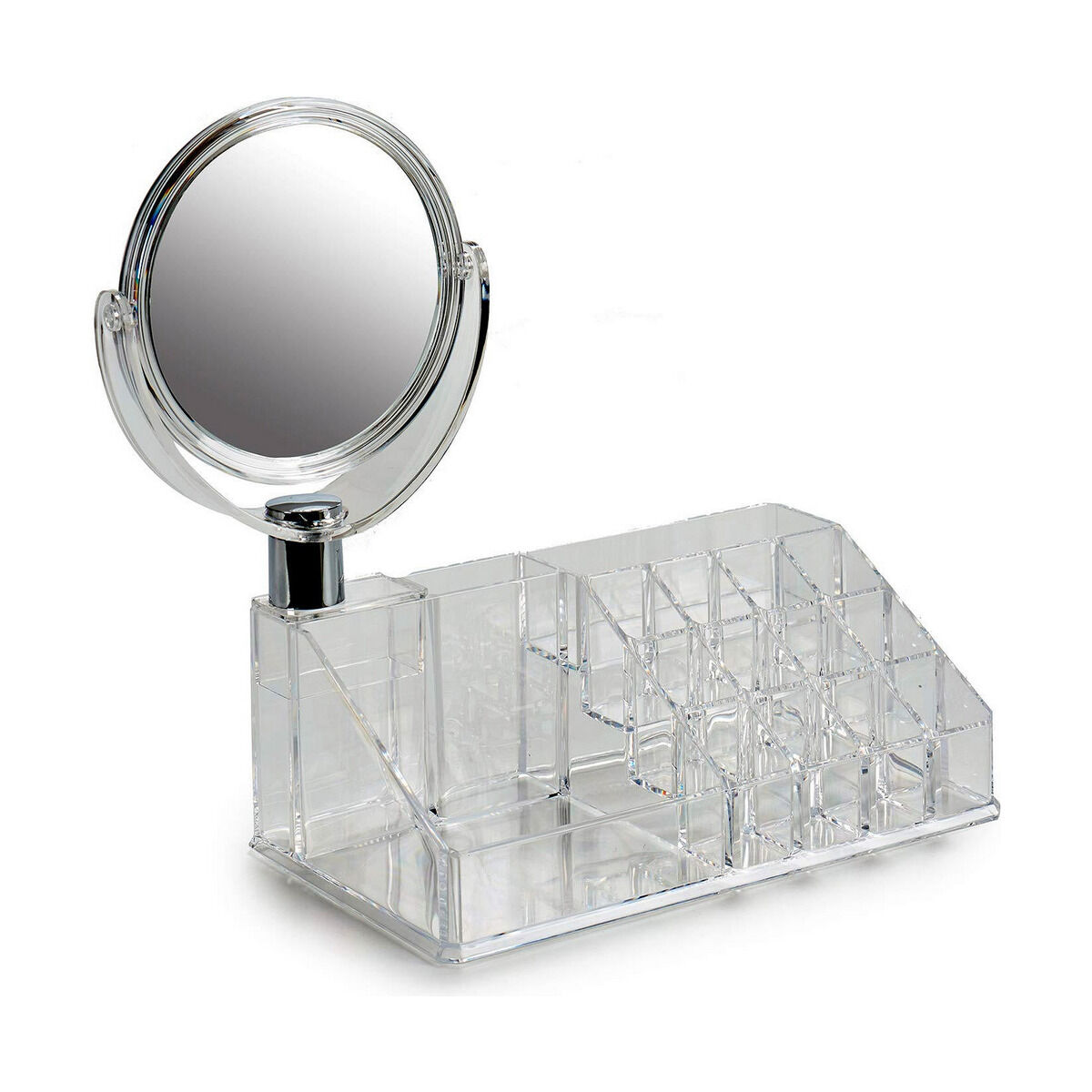 Organizador de maquilhagem Berilo Transparente Vidro 22,3 x 8 x 12,8 cm 22,5 x 8 x 12,5 cm