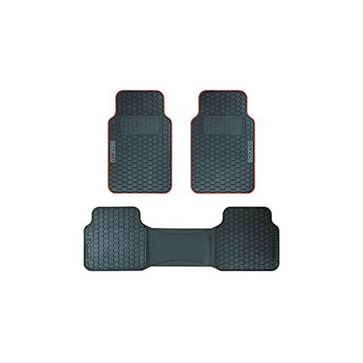 Conjunto de Tapetes de Carro Sparco SPCF500RD Preto/Vermelho Preto Vermelho (3 pcs)