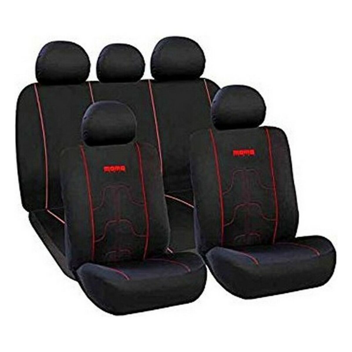 Conjunto de Capas para Assentos MOMO 21 Preto Preto/Vermelho Poliéster