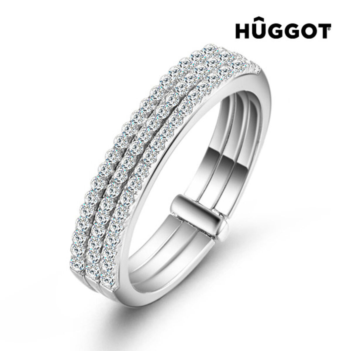 Anel de Prata Esterlina 925 com Zircónio Cúbico Three Hûggot