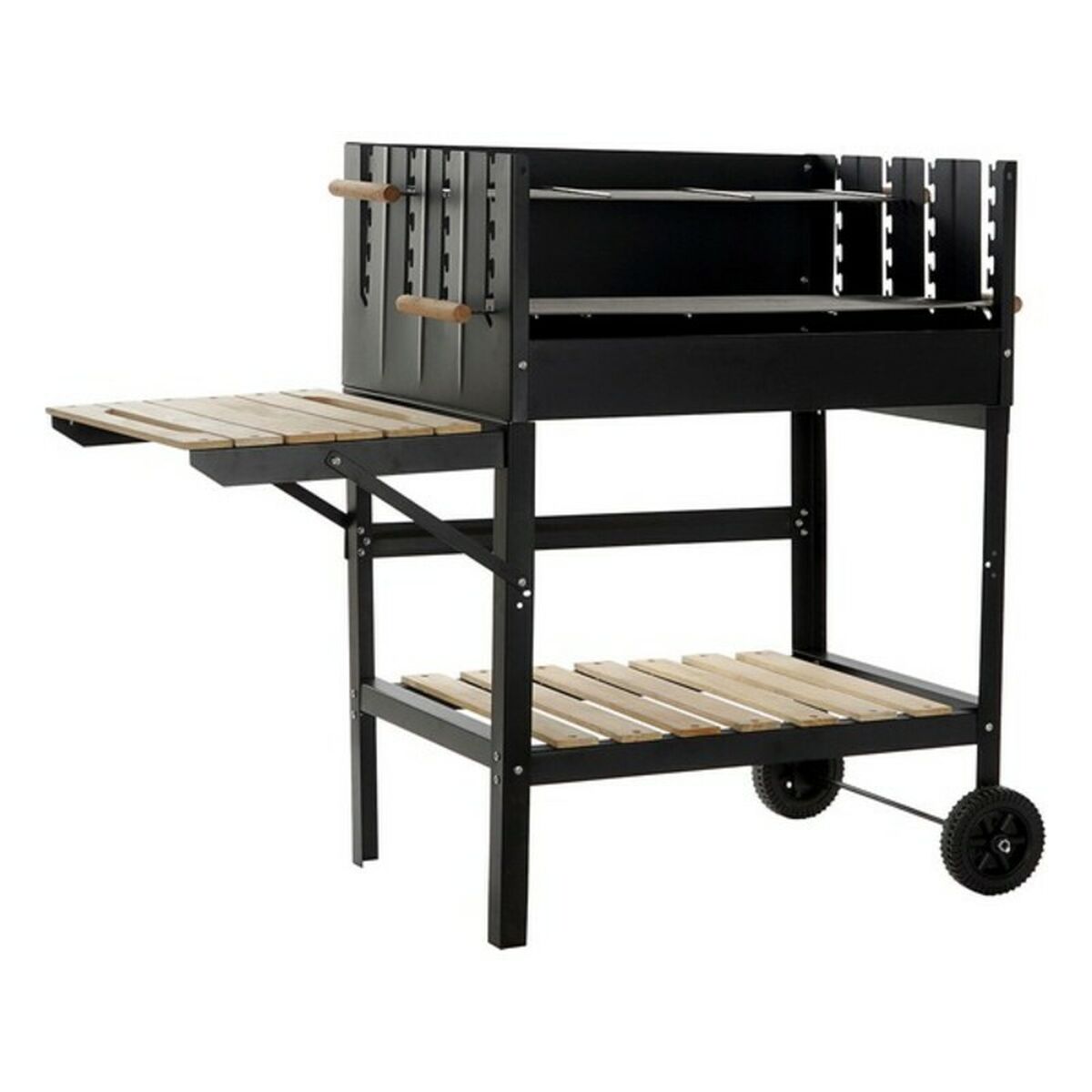 Churrasqueira a Carvão com Rodas DKD Home Decor Preto Natural Metal Aço 113 x 51 x 97 cm (113 x 51 x 97 cm)