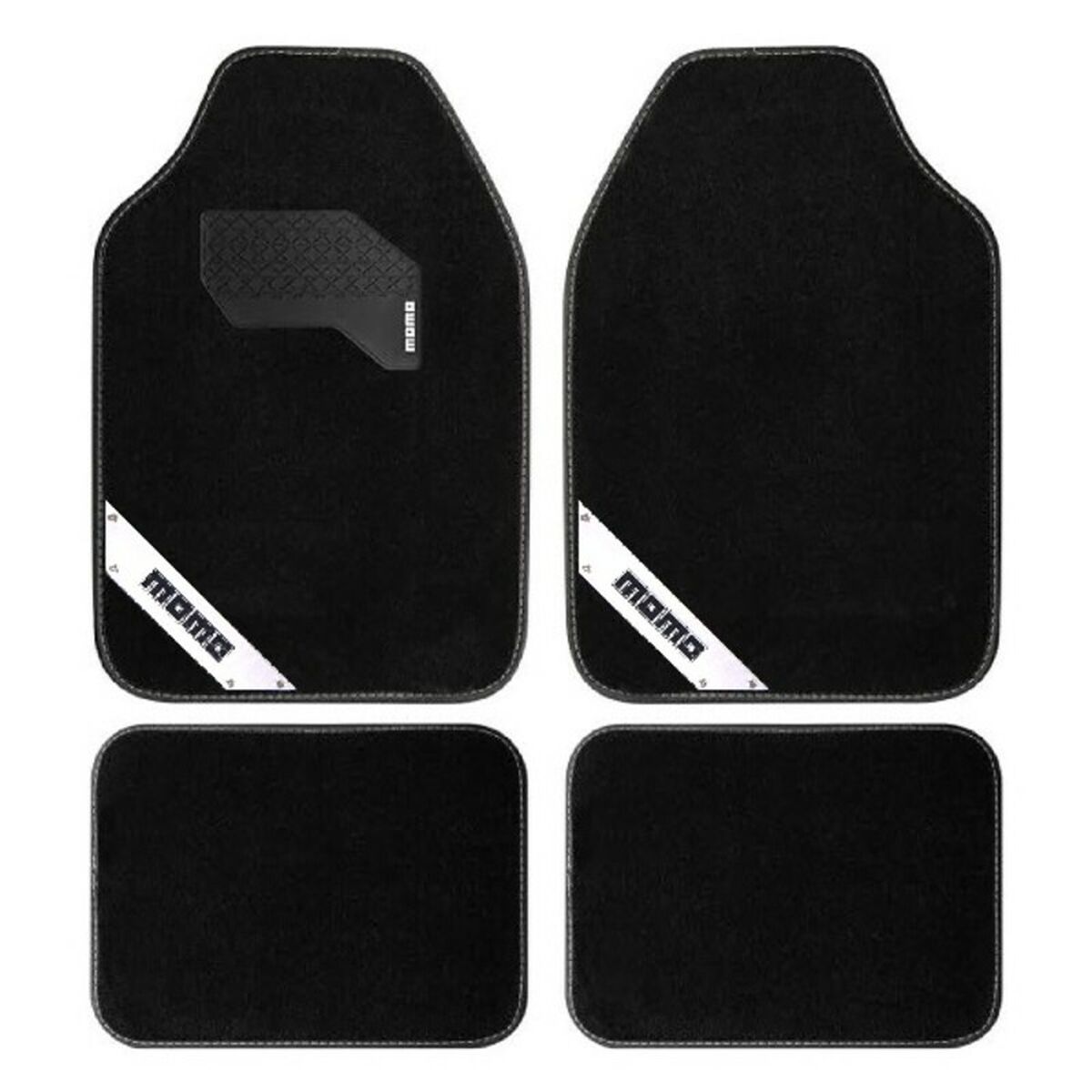 Tapete para o Carro MOMO MOMLCM012BW Branco Preto Universal