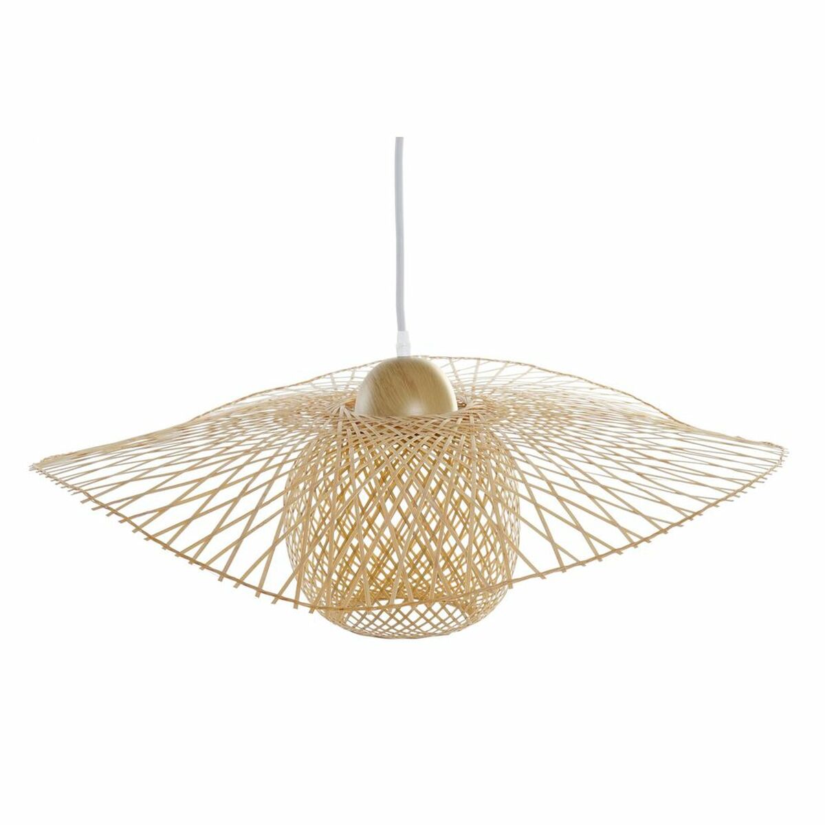 Candeeiro de teto DKD Home Decor Multicolor Natural Madeira Bambu Chapéu de Praia 55 x 55 x 19 cm