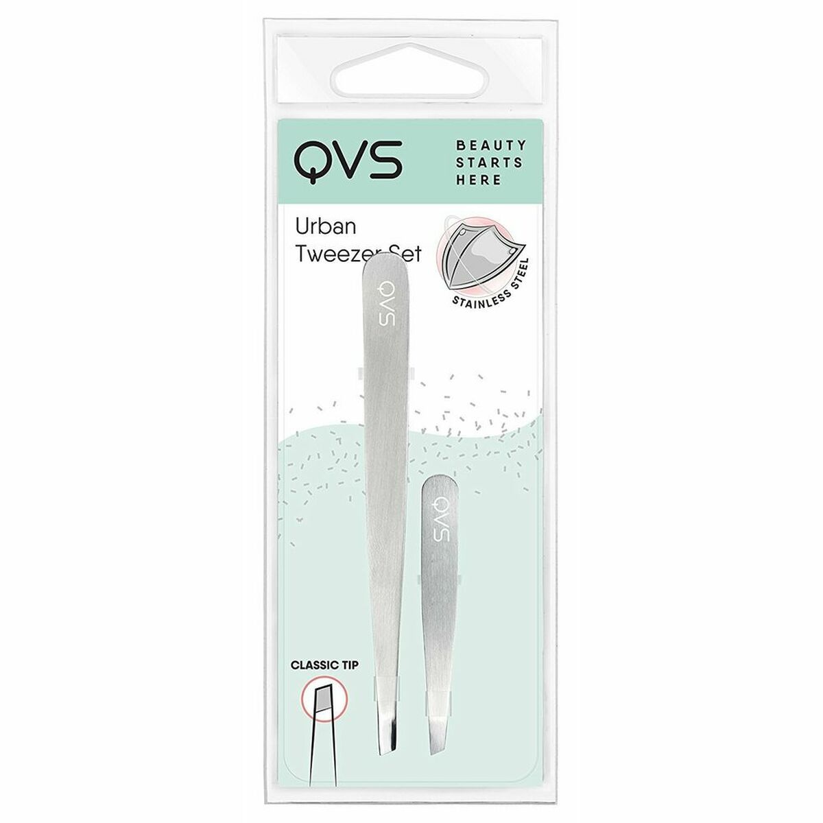 Pinças para Depilar QVS 100670247 Prateado Pinças para Depilar Aço inoxidável 2 Peças