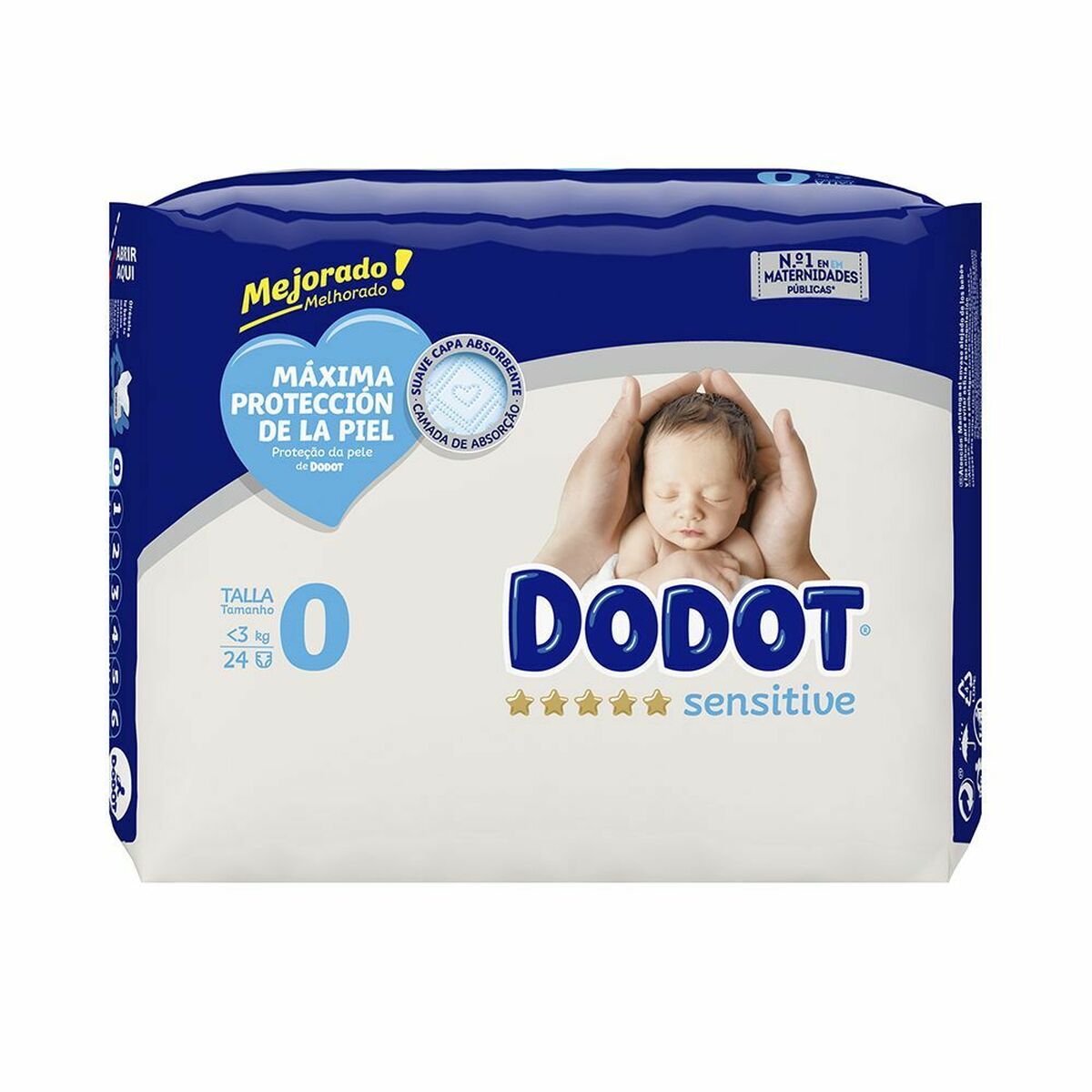 Fraldas descartáveis Dodot Sensitive Tamanho 0 (24 uds)