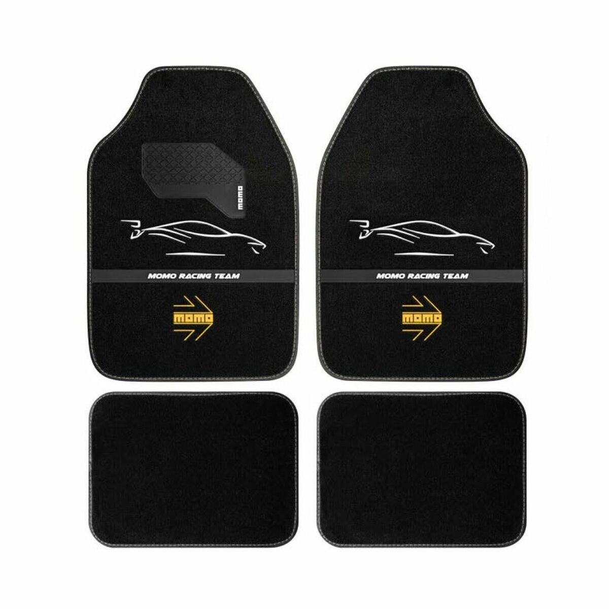 Tapete para o Carro MOMO MomlCM4A7BW Branco/Preto Universal