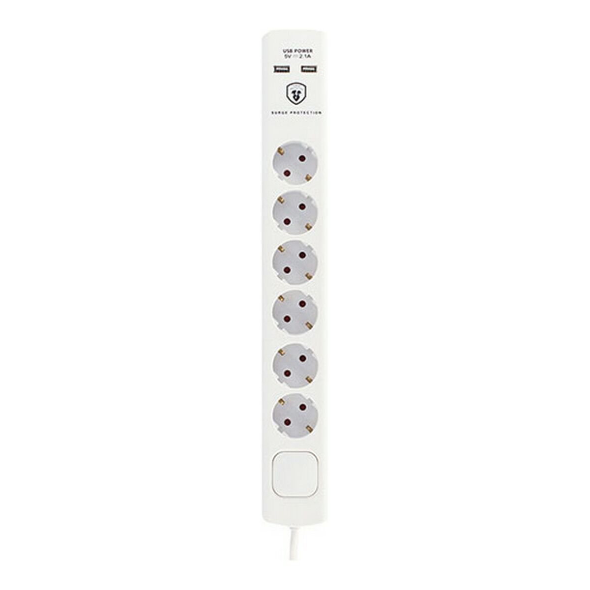 Extensão com 6 Tomadas com Interruptor TM Electron Branco (1,5 m)