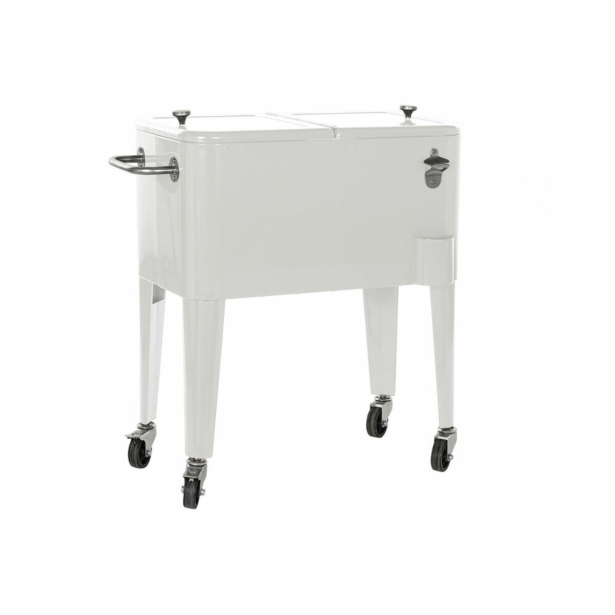 Frigorífico Portátil DKD Home Decor Branco Com rodas Aço PP (56 L) (74 x 43 x 80 cm)
