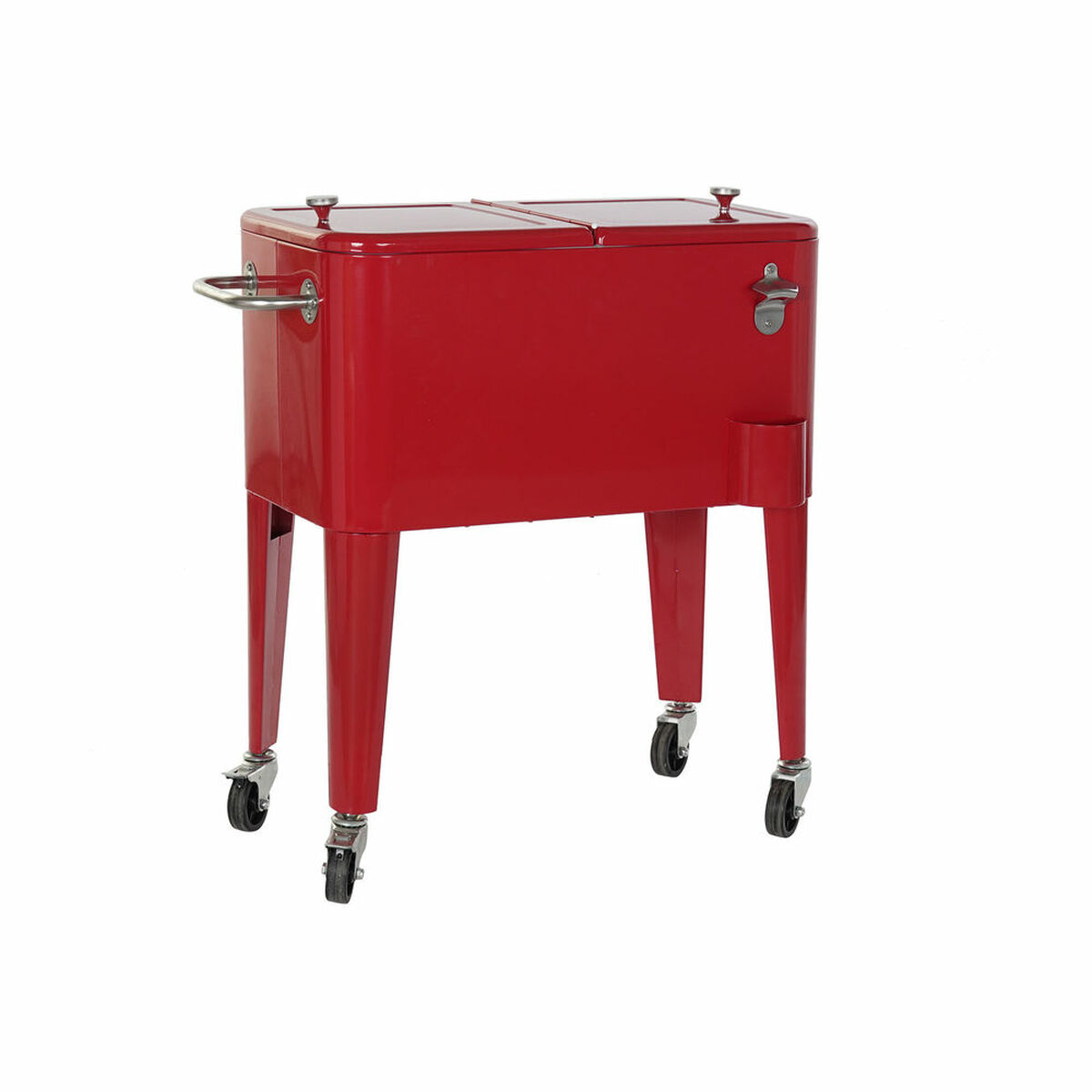 Geladeira DKD Home Decor Vermelho Com rodas 74 x 43 x 80 cm Aço Polipropileno 56 L (74 x 43 x 80 cm)