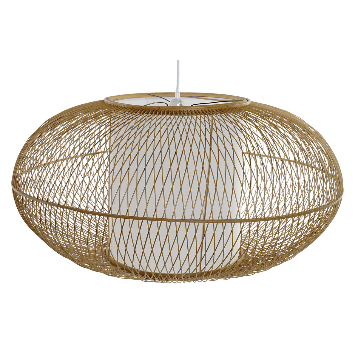 Candeeiro de teto DKD Home Decor Branco Natural Bambu 40 W 83 x 83 x 40 cm