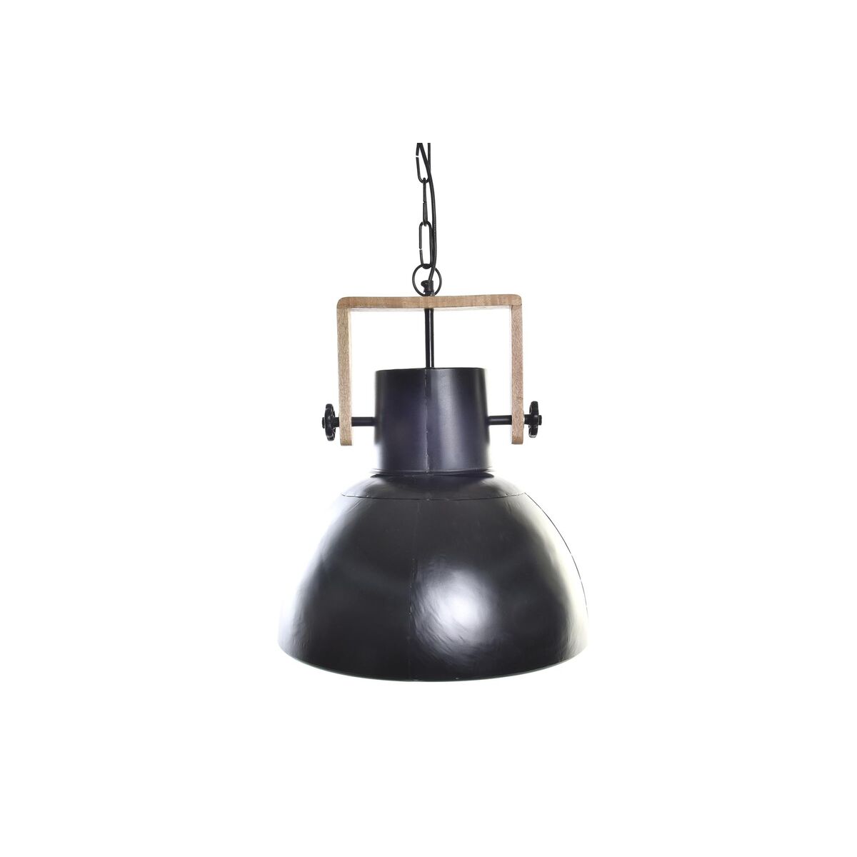 Candeeiro de teto DKD Home Decor Castanho Preto Metal Madeira de mangueira 50 W 40 x 40 x 49 cm