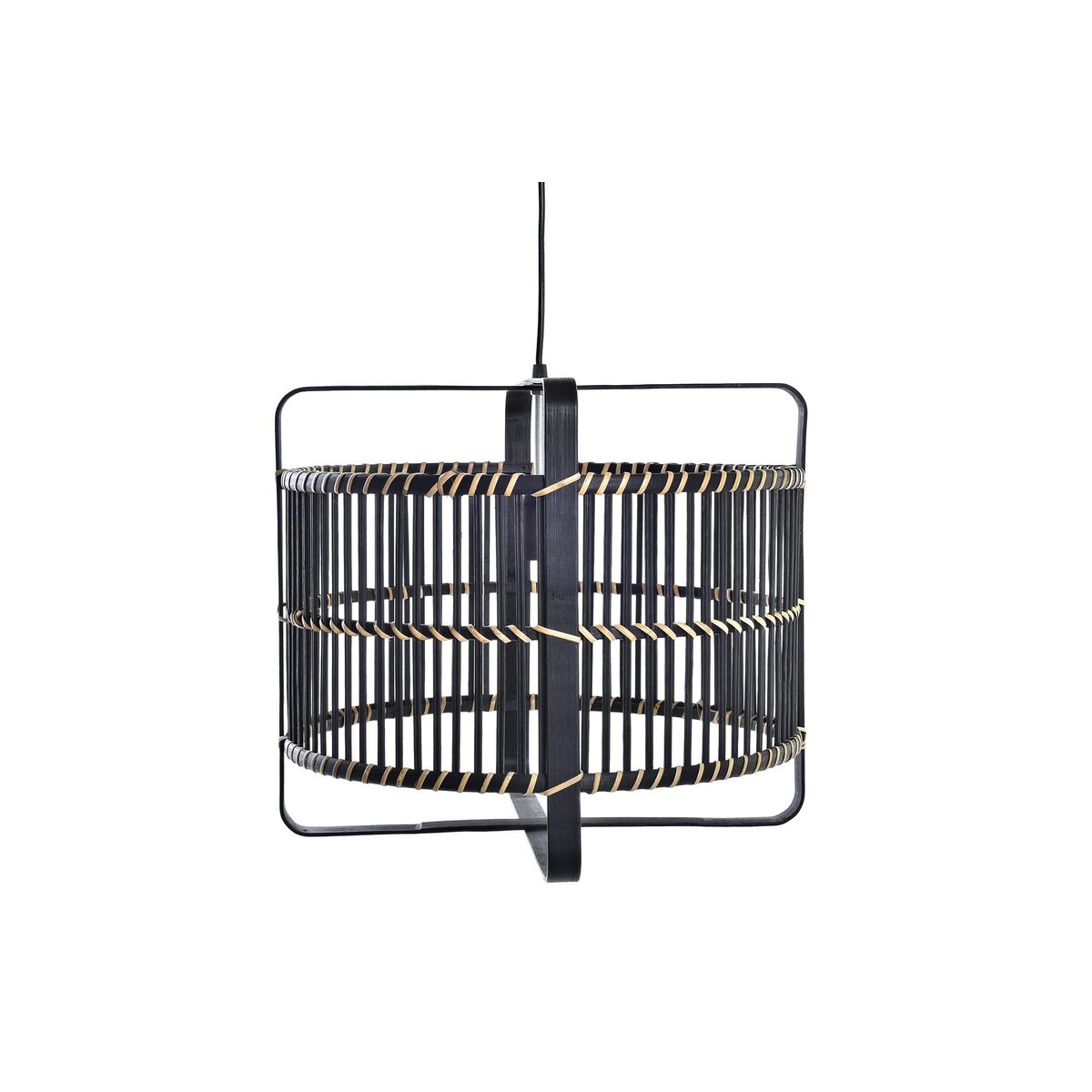 Candeeiro de teto DKD Home Decor Preto Bambu 50 W 40 x 40 x 35 cm