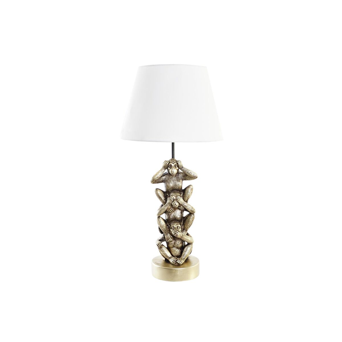 Lâmpada de mesa DKD Home Decor Dourado Branco Colonial 220 V 50 W Macaco (30 x 30 x 61 cm)