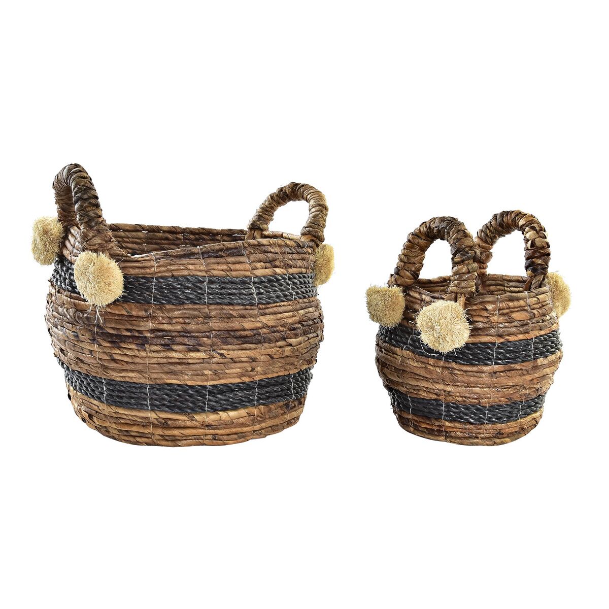 Conjunto de Cestas DKD Home Decor Fibra natural 31 x 31 x 33 cm Colonial
