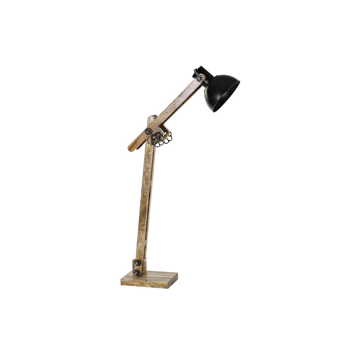 Luminária de chão DKD Home Decor Castanho Preto Metal Madeira de mangueira 85 x 25 x 140 cm