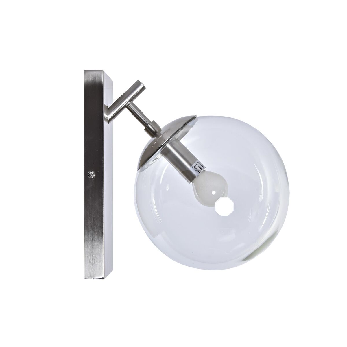 Luminária de parede DKD Home Decor 25W Cristal Prateado Metal 220 V (20 x 25 x 27 cm)