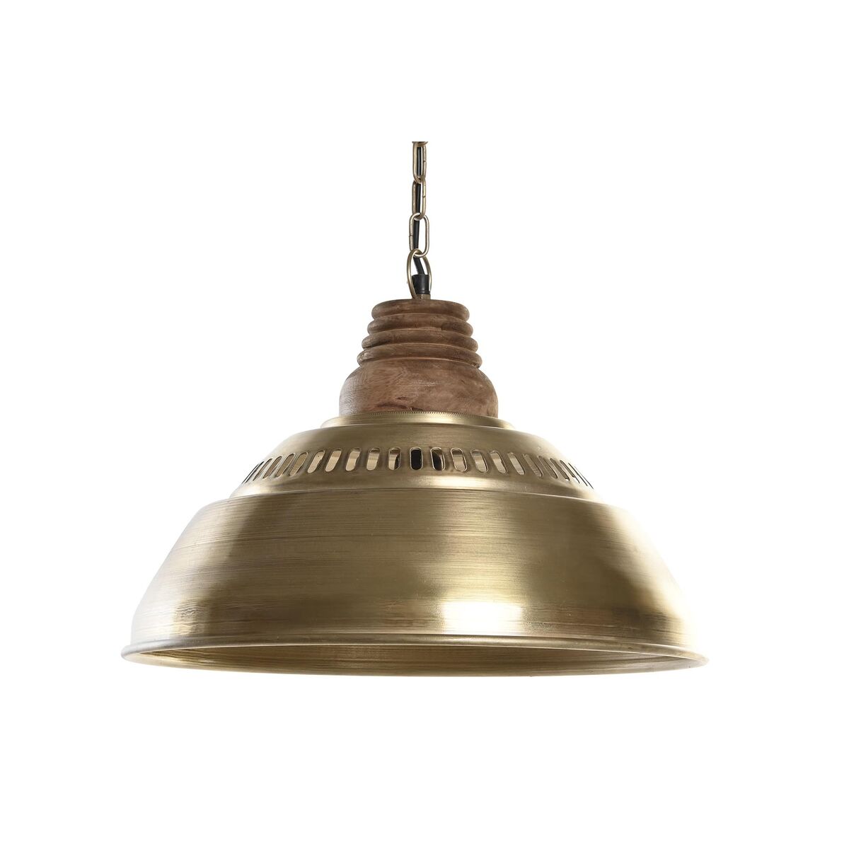 Candeeiro de teto DKD Home Decor Castanho Dourado Ferro Madeira de mangueira 50 W 43 x 43 x 31 cm