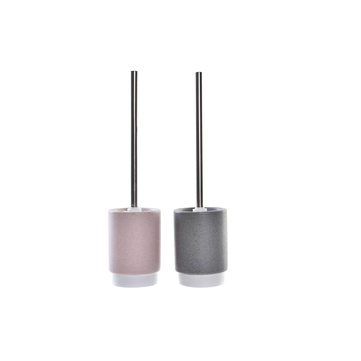 Piaçaba DKD Home Decor Cinzento Cor de Rosa Prateado Rosa Claro Metal Alumínio Dolomite Urbana 9,8 x 9,8 x 39 cm (2 Unidades)